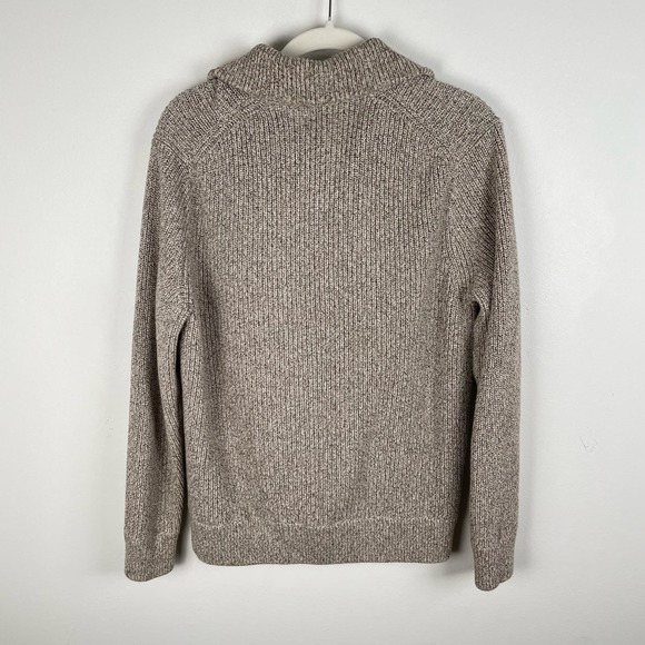 J. Crew Mens Marled Cotton Button Up Mock Neck Cardigan Sweater Size M Classic - Picture 6 of 7